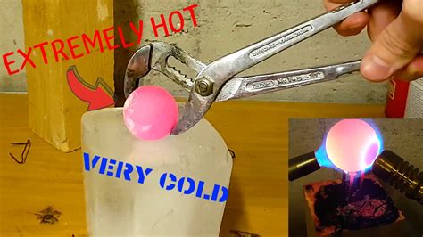 Red Hot Nickel Ball vs Ice Block .